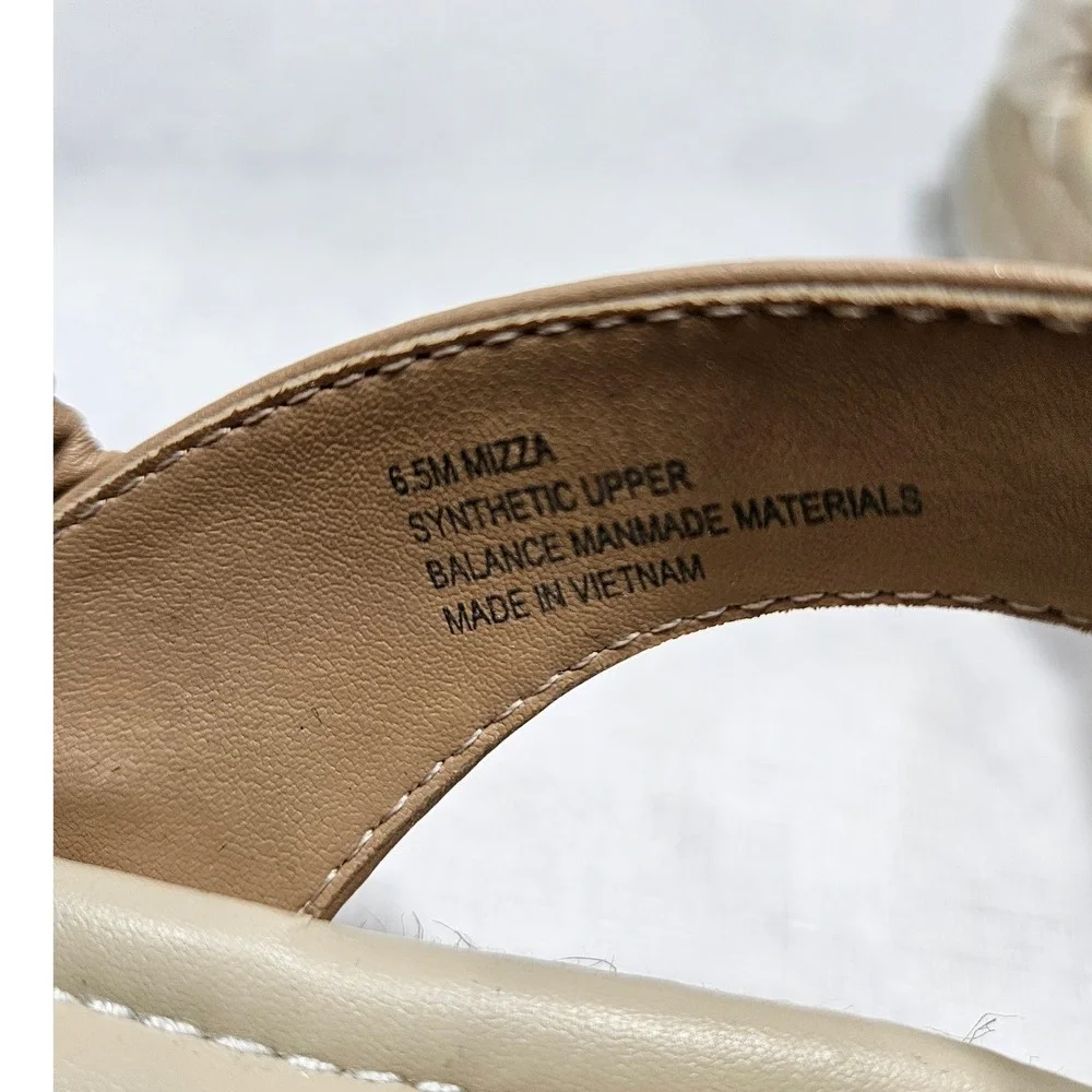 Dolce Vita Mizza Platform Espadrille Sandals Cream Tan Ruched Straps Womens 6.5M